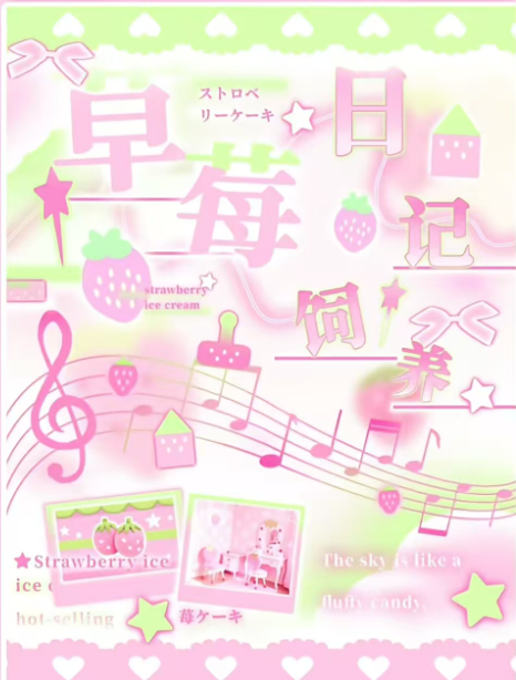 9.Strawberry Raising Diary Sticker Book[Purchased]