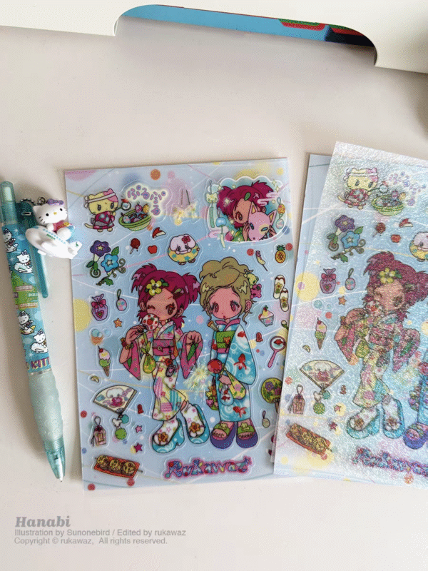 RUKAWAZ x Niaoniaoyi Original - designed A6 Stickers