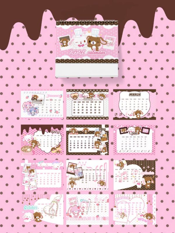Dessert Rabbit 2026 Desk Calendar