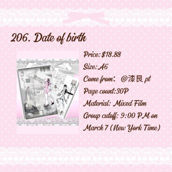 206. Date of birth .88